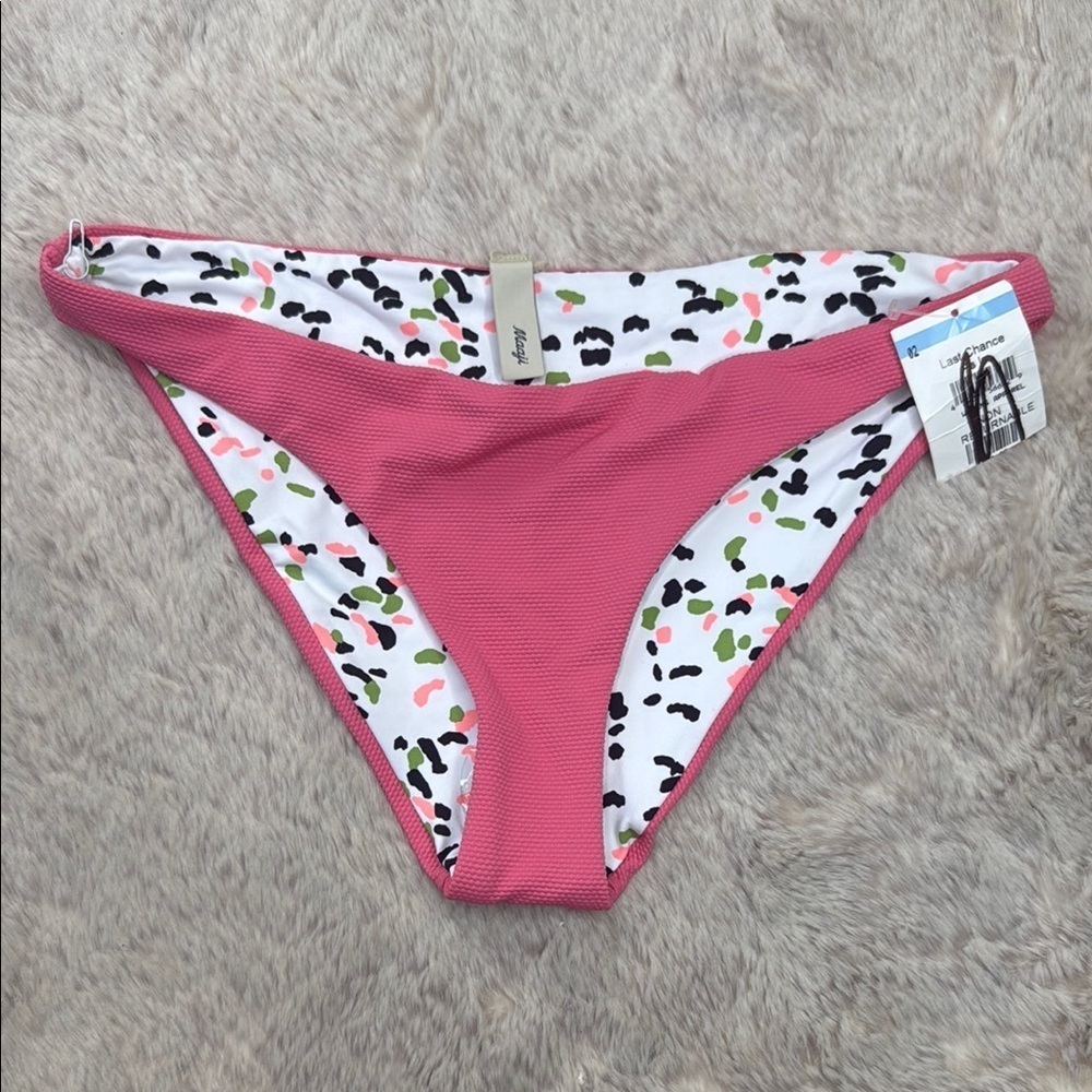 MAAJI | 'Lipstick Rose Flirt' Thin Side Reversible Bikini Bottoms, Size L, NWT - Picture 2 of 10